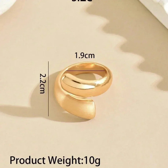 Gold-Colored Preppy Women's High-End Metal Open Bangle Bracelet - Picture 2 of 13